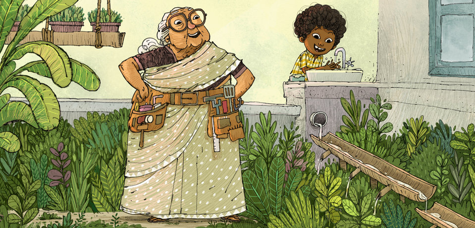 Image illustraton for the book:Ammachi's Amazing Machines