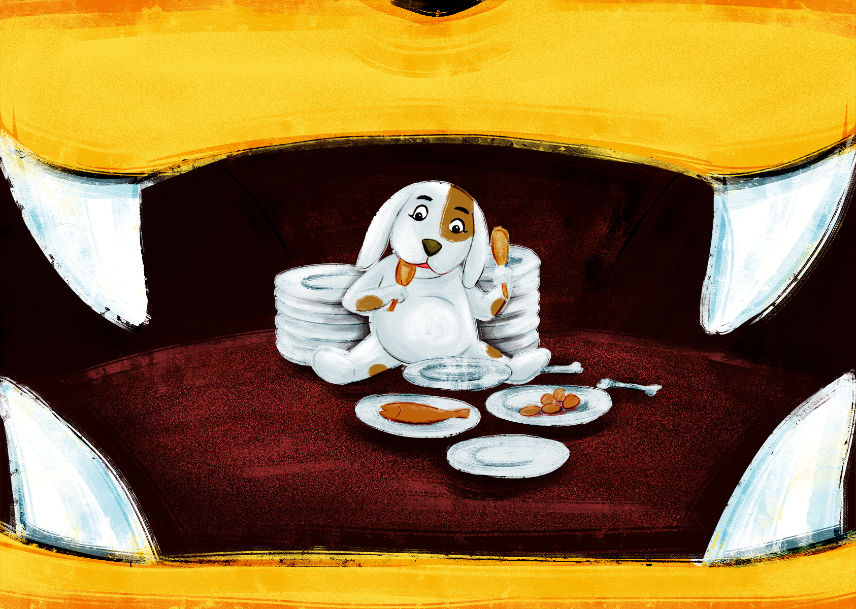 Image illustraton for the book:Lion Wants to Eat a Puppy