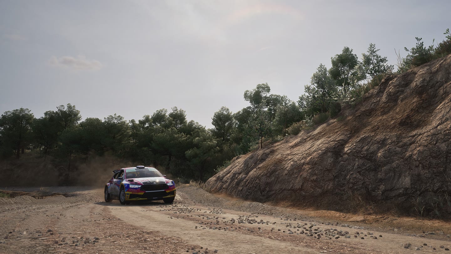 Une Skoda Fabia RS Rally2 sur une speciale grecque dans Assetto Corsa Rally
