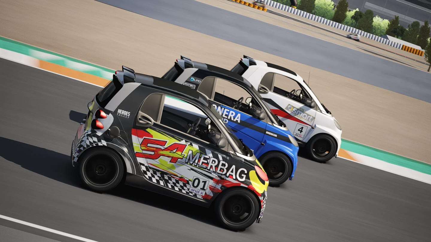 La SMART Fortwo Racing Cup en piste dans Assetto Corsa