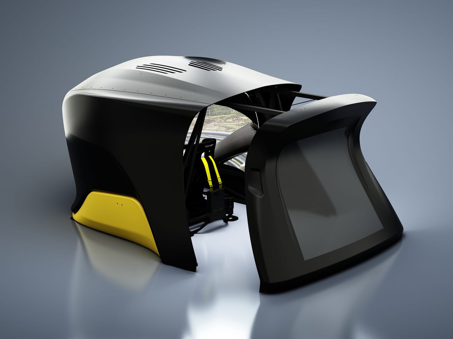 Vue exterieure du simulateur Vesaro Dome X, capsule fermee