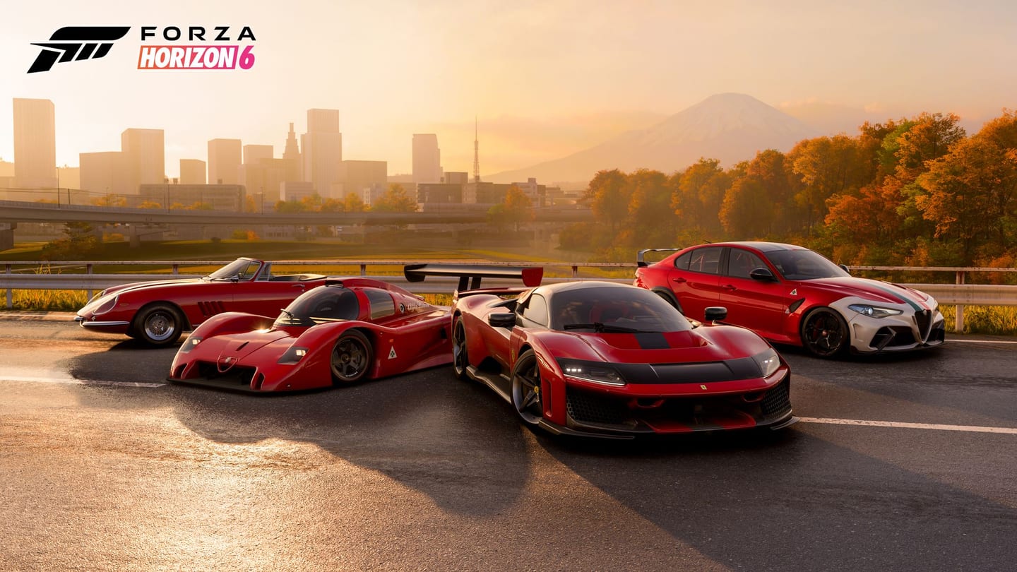 Les quatre voitures italiennes du pack Italian Car Passion de Forza Horizon 6