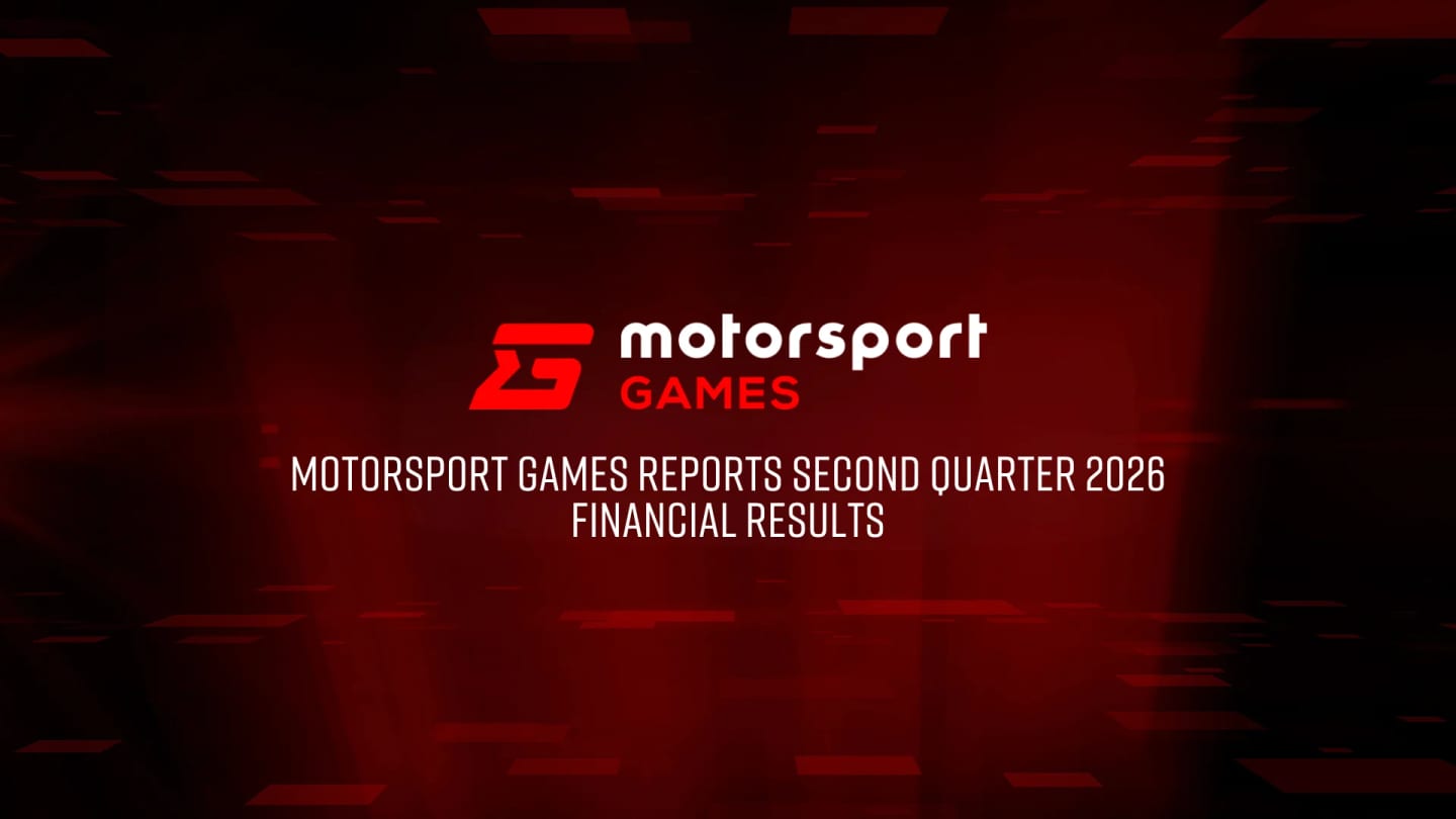 Voiture de course virtuelle illustrant les résultats trimestriels de Motorsport Games