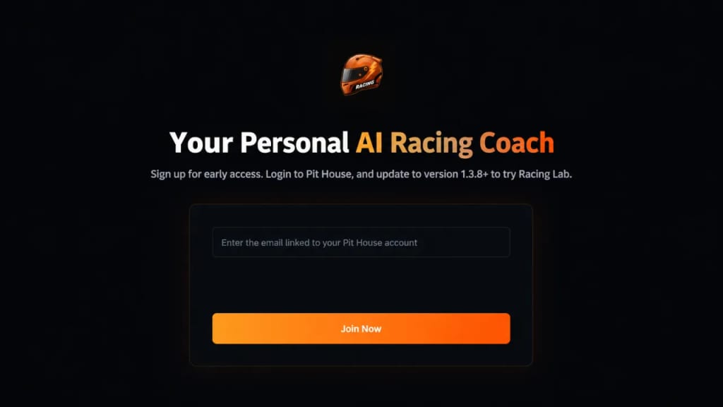 Interface de comparaison temps reel du Racing Lab AI Coach