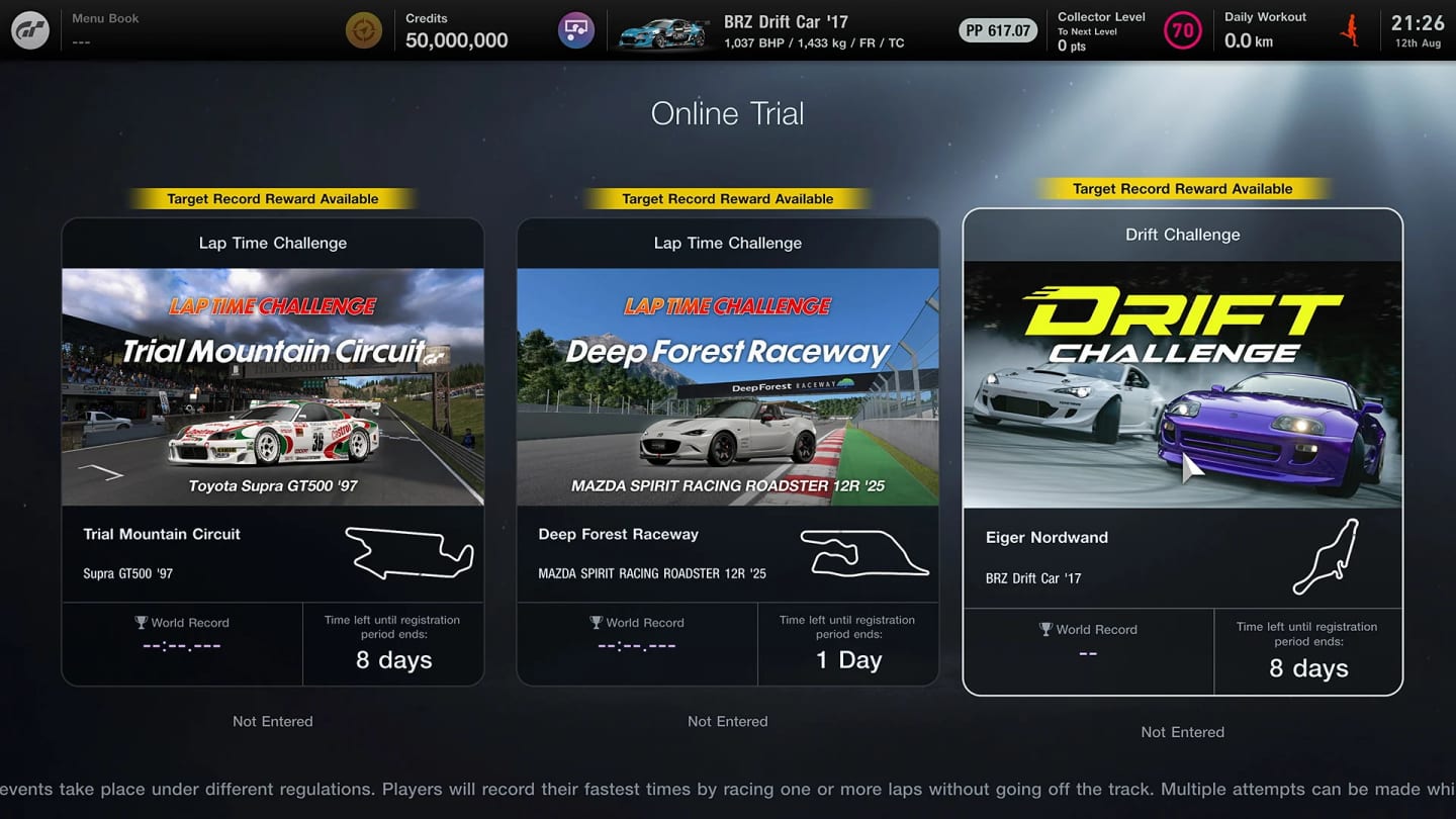 Les défis drift en ligne de Gran Turismo 7 Spec IV