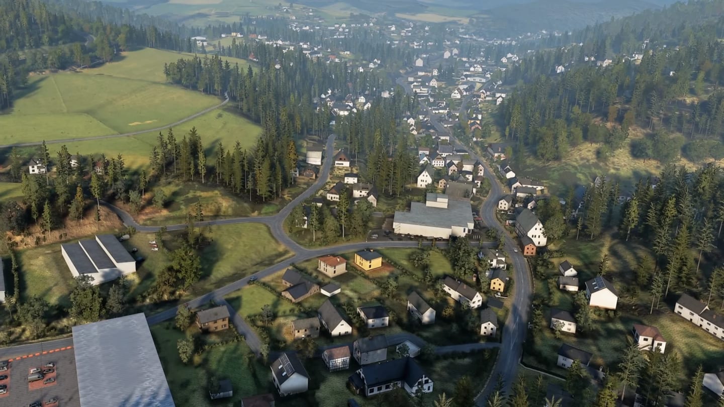 Assetto Corsa EVO, vue du free roam dans l'Eifel
