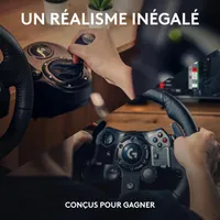 Logitech G G923 volant et pédalier de course, retour de force TRUEFORCE, cuir véritable + Logitech G Driving Force levier de vitesse - Xbox X|S, Xbox One, PC, Mac - Noir