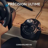 Logitech G G923 volant et pédalier de course, retour de force TRUEFORCE, cuir véritable + Logitech G Driving Force levier de vitesse - Xbox X|S, Xbox One, PC, Mac - Noir