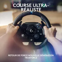 Logitech G G923 volant et pédalier de course, retour de force TRUEFORCE, cuir véritable + Logitech G Driving Force levier de vitesse - Xbox X|S, Xbox One, PC, Mac - Noir