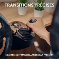 Logitech G G923 volant et pédalier de course, retour de force TRUEFORCE, cuir véritable + Logitech G Driving Force levier de vitesse - Xbox X|S, Xbox One, PC, Mac - Noir