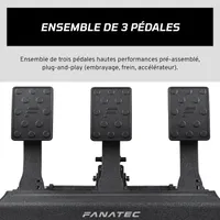 FANATEC Sim Racing CSL Elite Pedals V2 – Jeu de 3 Pédales Sim Racing (Embrayage, Frein, Accélérateur), Système de Frein à Cellule de Charge Double Étape, Capteurs à Effet Hall – PC, PS5, PS4