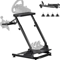 VEVOR Support de Volant Course Pliable Cockpit Simulateur Course Réglable, Compatible avec Logitech G29, G27, G920, G923, Thrustmaster T300RS T300GT T248 TS-PC TSXW, Pédales Simulateur Non Inclus