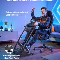 VEVOR Support de Volant Course Pliable Cockpit Simulateur Course Réglable, Compatible avec Logitech G29, G27, G920, G923, Thrustmaster T300RS T300GT T248 TS-PC TSXW, Pédales Simulateur Non Inclus