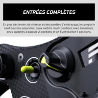 FANATEC Simulation de Course CSL Volant GT3 — Poignées Caoutchouc Surmoulées, Levier de Vitesse Magnétique, Deux Palettes Analogiques, Écran OLED, QR2 Lite Wheel-Side Préinstallé — PC, Xbox Series X|S