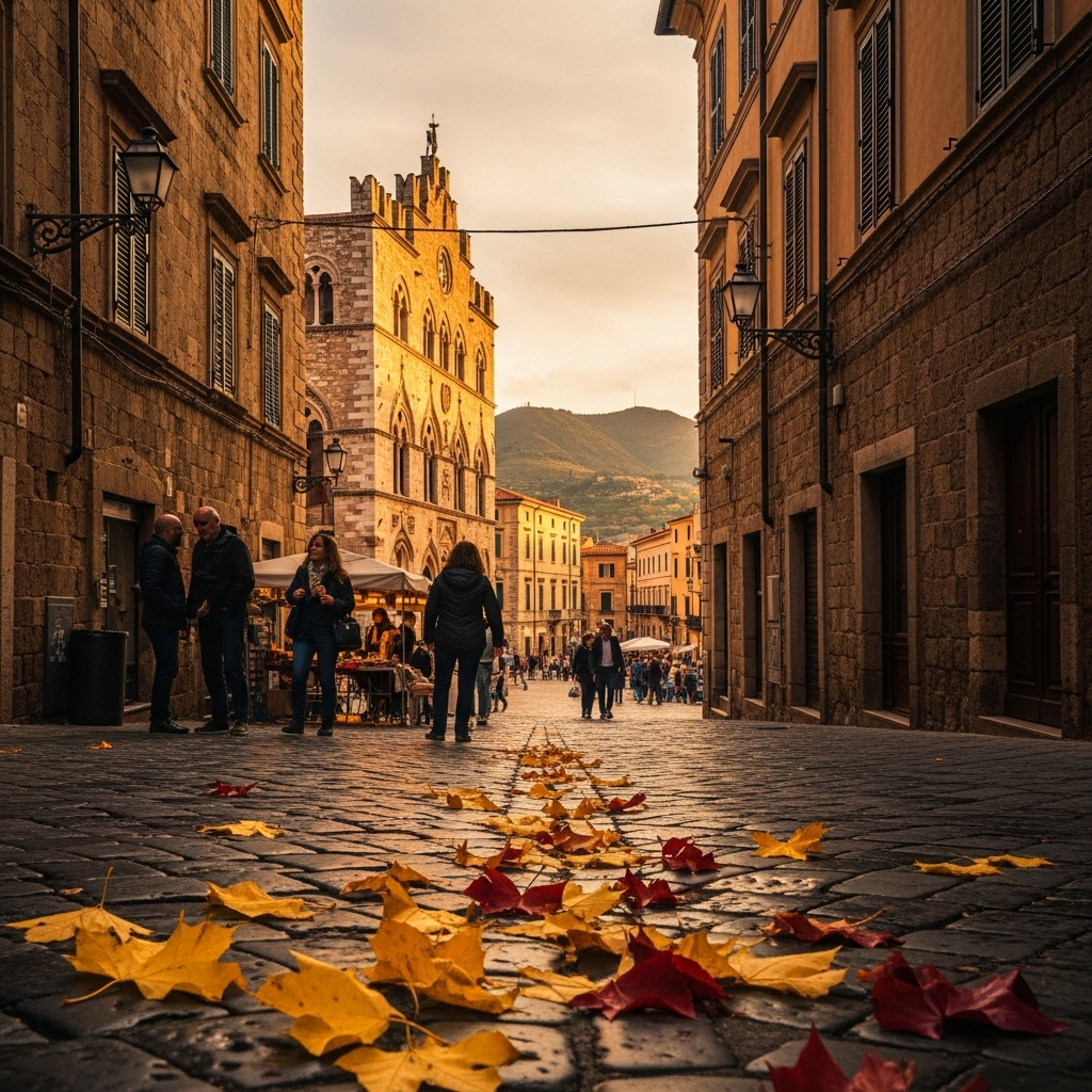 
        Create a visually captivating cover image which encompasses This enchanting location offers visitors a rich tapestry of history intertwined with vibrant cultural experiences. Wander through ancient streets that tell tales of the past, indulge in local cuisine bursting with authentic flavors, and enjoy the serene coastal scenery. Whether you're exploring historic sites or basking in the sun's warmth by the sea, it's a haven for those seeking a perfect blend of education, relaxation, and adventure..
        Highlight the central location of Sassari. Focus on iconic landmarks, hidden gems, and the unique atmosphere of the location as described. Depict the image during autumn.