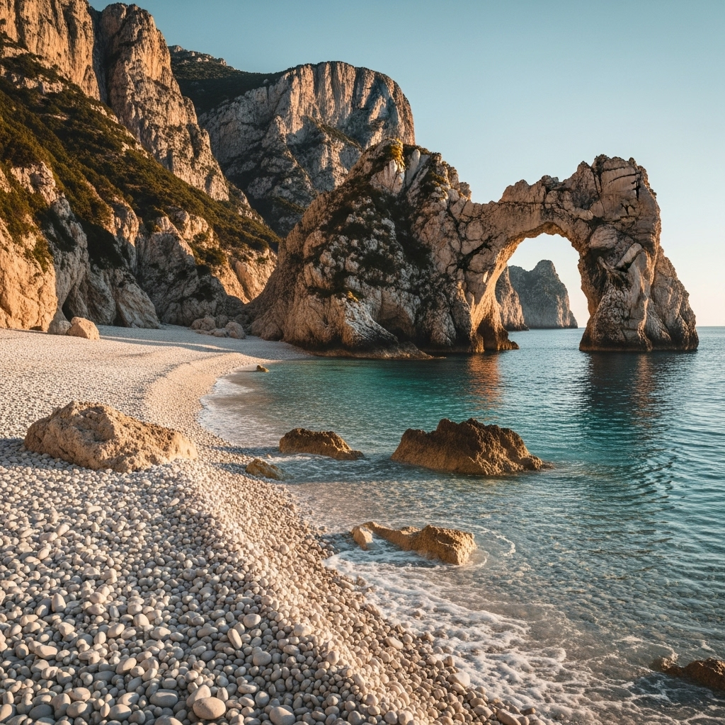 
        Create a visually captivating cover image which encompasses Discover a captivating escape where pristine beaches meet ancient heritage. This island offers a blend of crystal-clear waters, rugged landscapes, and well-preserved traditions. Dive into a world of culinary delights, explore charming villages, and indulge in the tranquility of one of Europe's most enchanting corners..
        Highlight the central location of Sardinia. Focus on iconic landmarks, hidden gems, and the unique atmosphere of the location as described. Depict the image during autumn.