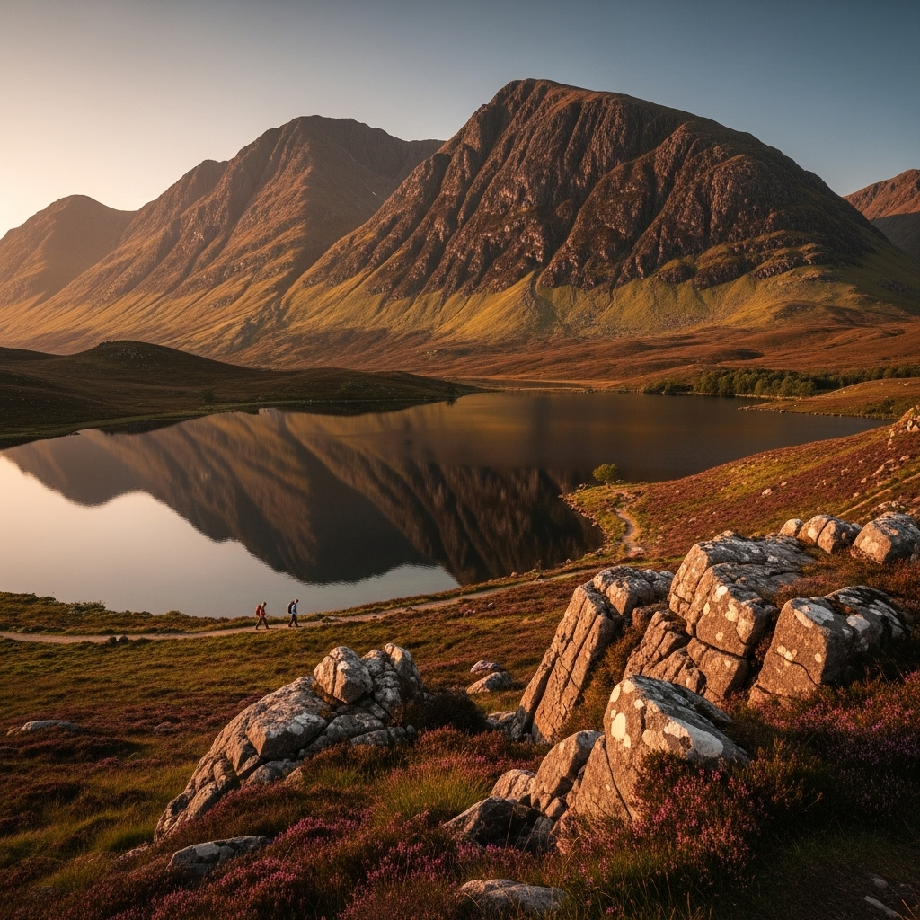 
        Create a visually captivating cover image which encompasses Experience the perfect blend of breathtaking natural landscapes and captivating Highland culture, as this charming location offers endless opportunities for exploration and adventure. Nestled in the heart of Scotland's rugged terrains, it serves as a base for those looking to conquer the UK's highest peaks or embark on tranquil loch-side strolls..
        Highlight the central location of Lochaber. Focus on iconic landmarks, hidden gems, and the unique atmosphere of the location as described. Depict the image during summer.