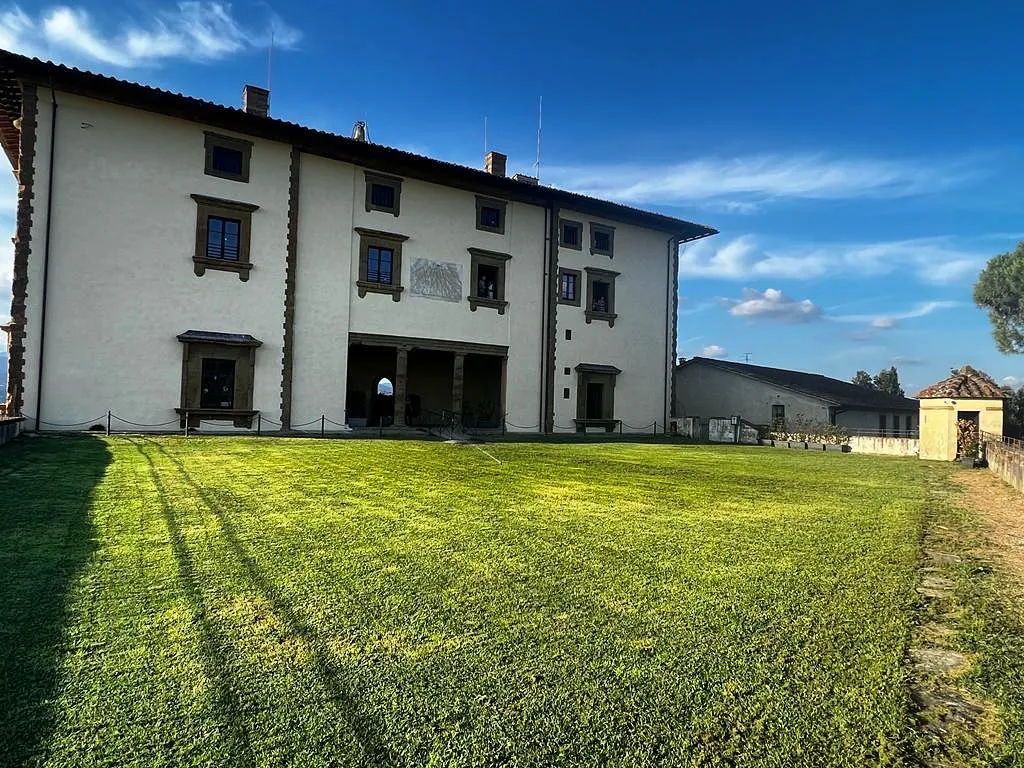 The image is well-lit with natural sunlight, showcasing vibrant colors of the grass and sky, and good color accuracy. Both the historic building and the foreground grass are sharp and in focus, contributing to a highly photo-realistic appearance. The composition is generally good, capturing the essence of the stately building and expansive lawn.