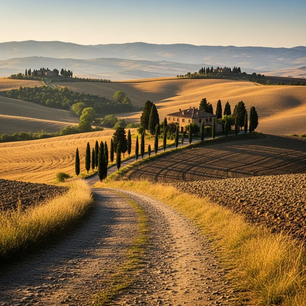 Val d’Orcia, the farmed hills between Pienza and Montalcino, is a UNESCO World Heritage cultural landscape recognized for its Renaissance-era land planning and the historic Via Francigena that crosses it.