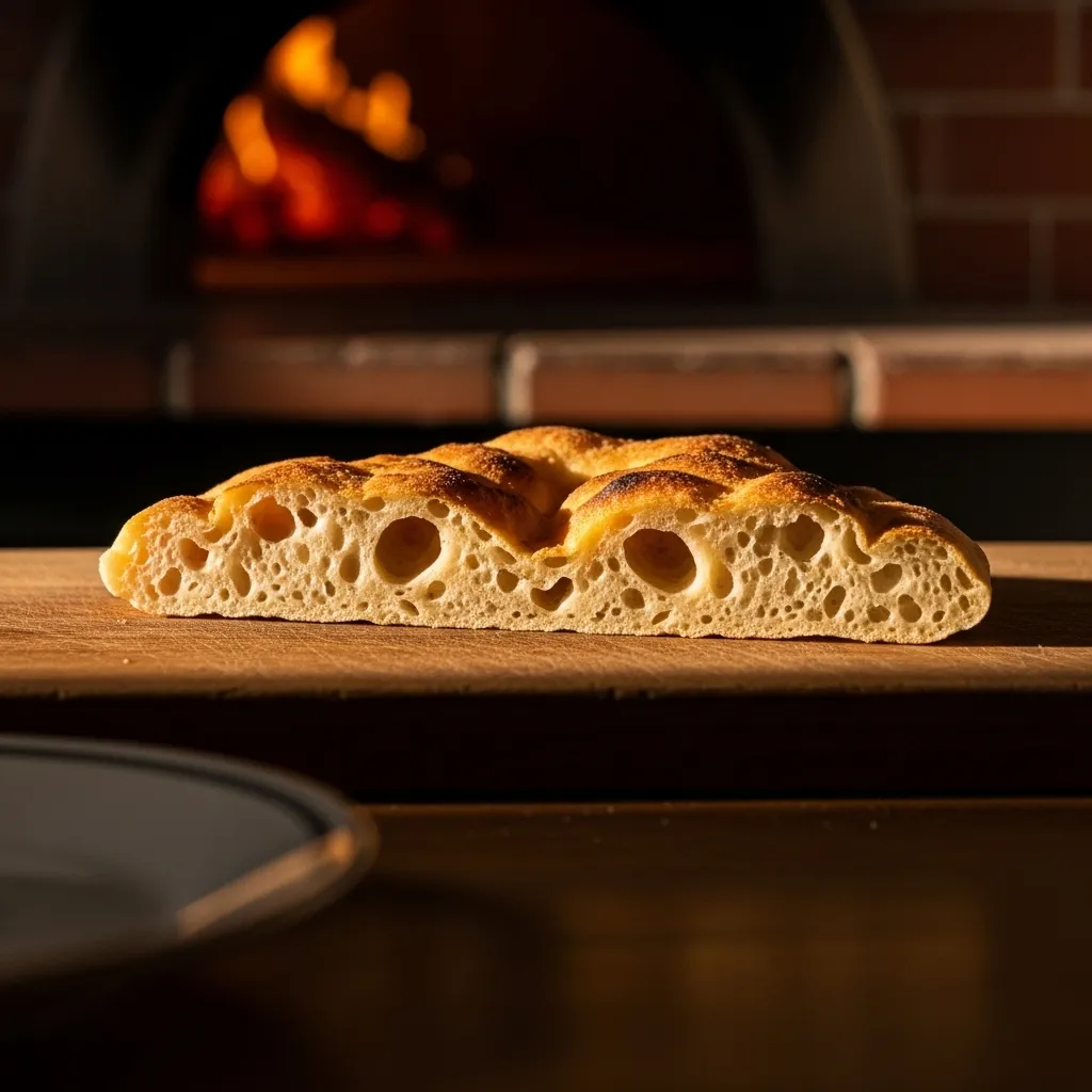 Cecina—Pisa’s chickpea flatbread—is sold hot from the oven in local pizzerie and bakeries; it’s made simply with chickpea flour, water, olive oil and salt, then sliced to serve.