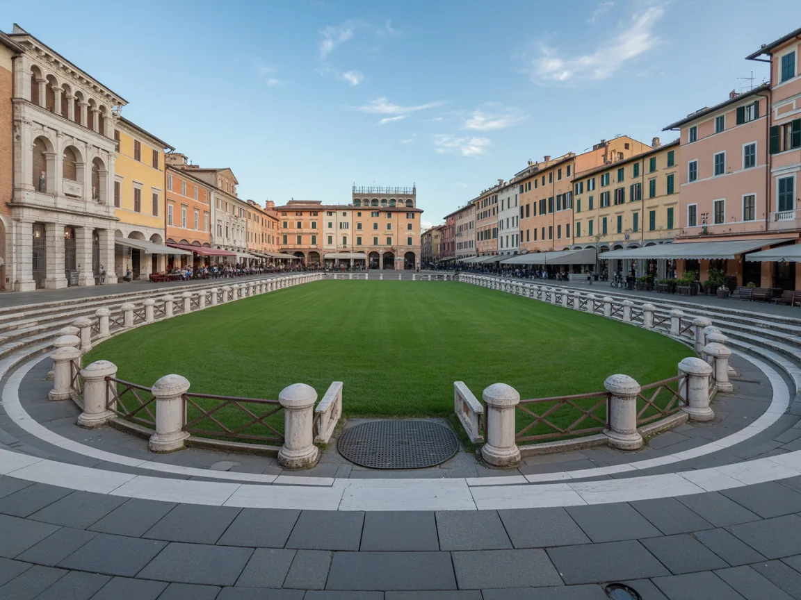 Piazza dell’Anfiteatro keeps the oval footprint of Lucca’s 2nd‑century Roman amphitheatre; the arena lies about 3 meters below today’s paving, opened up in 1830 by architect Lorenzo Nottolini.