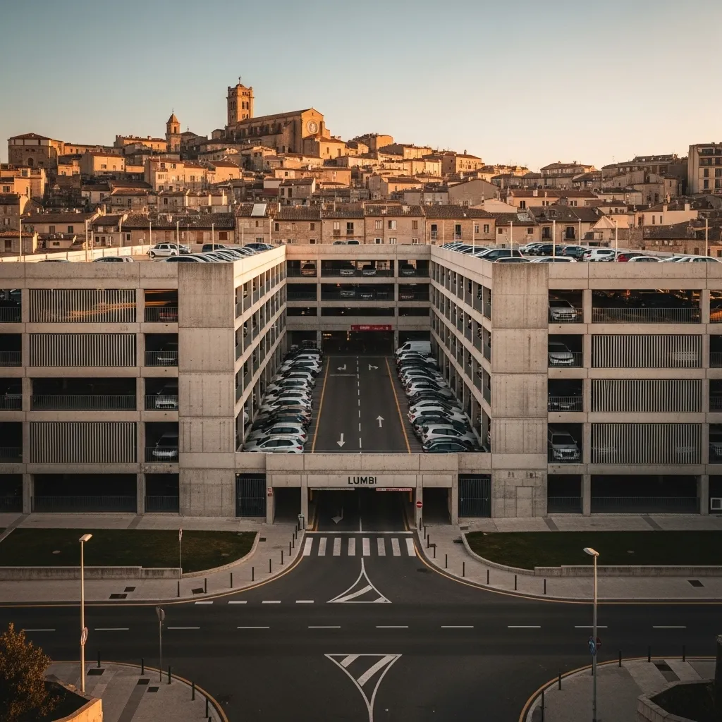 Two main multi‑storey car parks—Porta Catania (about 650 spaces) and Lumbi (about 850)—serve the historic center; a free shuttle runs from Lumbi to Porta Messina, a reliable entry point to the ZTL on foot.