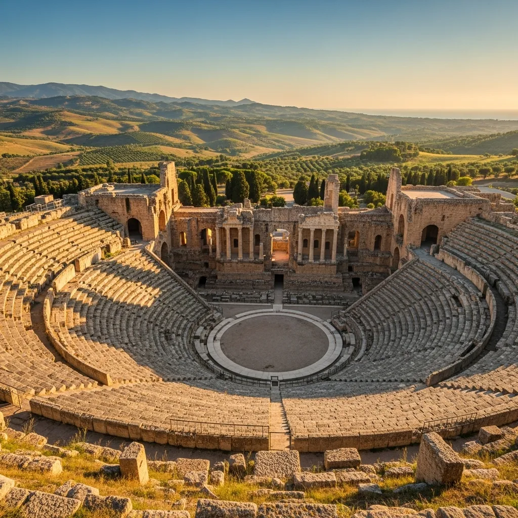 Teatro Antico’s cavea spans 109 meters—after Syracuse, it’s the largest ancient theater in Sicily—and what you see today is largely a Roman rebuild (2nd century CE) over a Hellenistic plan.