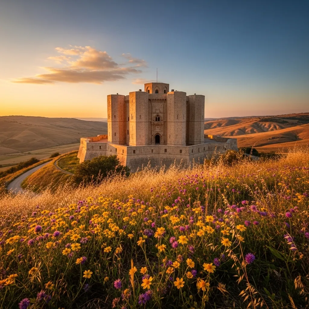 Frederick II’s octagonal Castel del Monte, inland near Andria, is a UNESCO World Heritage site renowned for its precise geometry and blend of cultural influences.