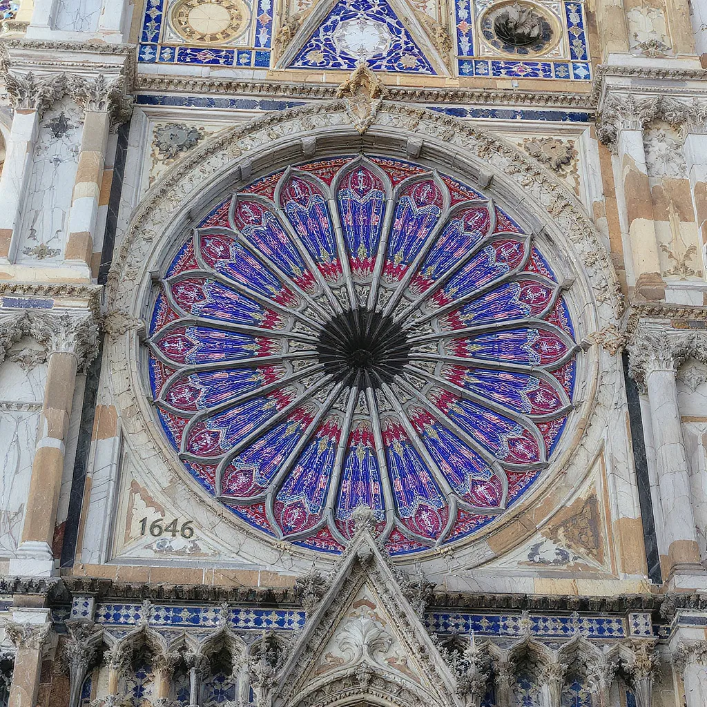 Look for the date carved beside Santa Croce’s rose window: 1646. Work on the basilica began in 1549 and unfolded for nearly a century.