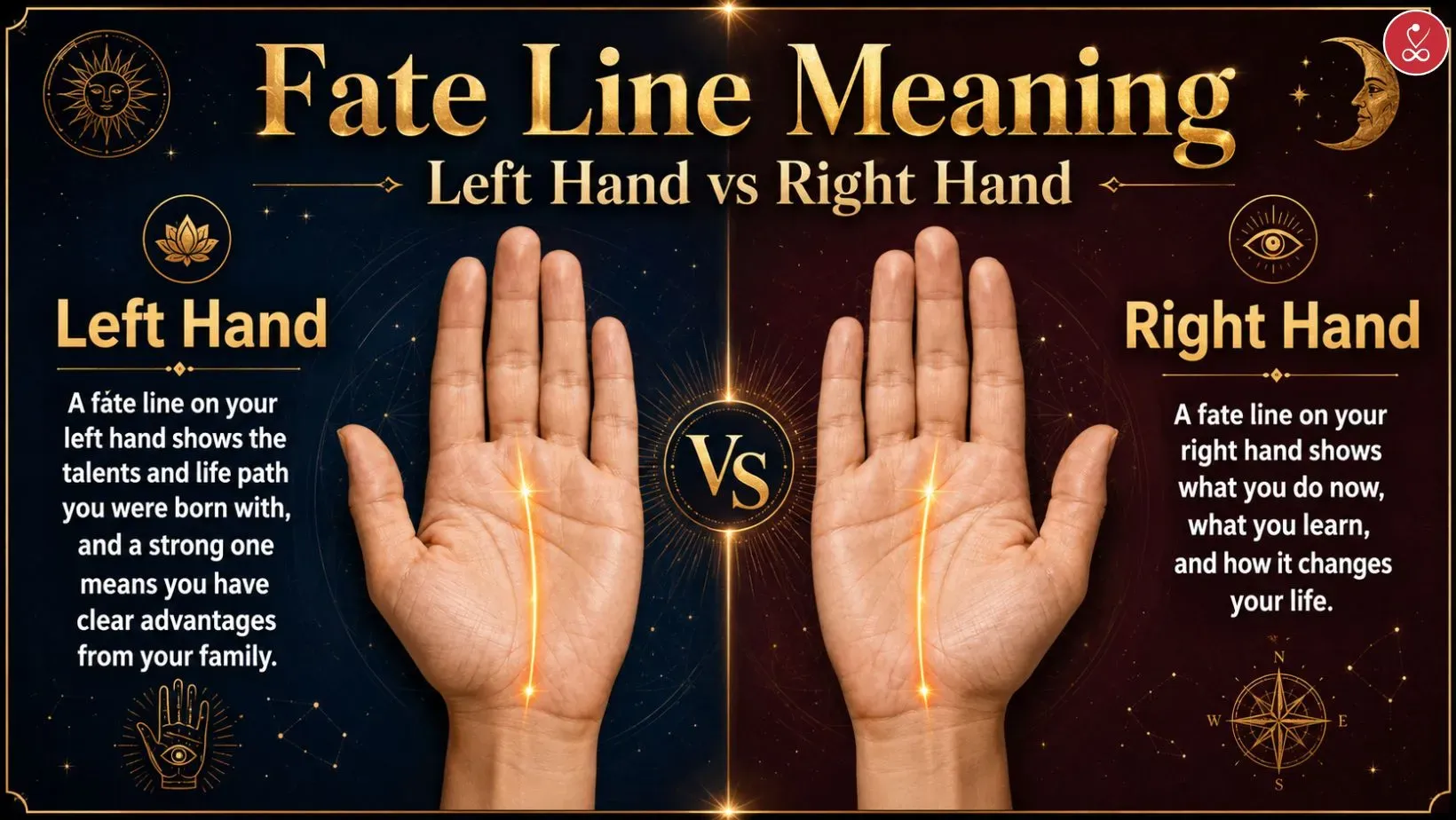 Fate Line Meaning in Left Hand vs Right Hand