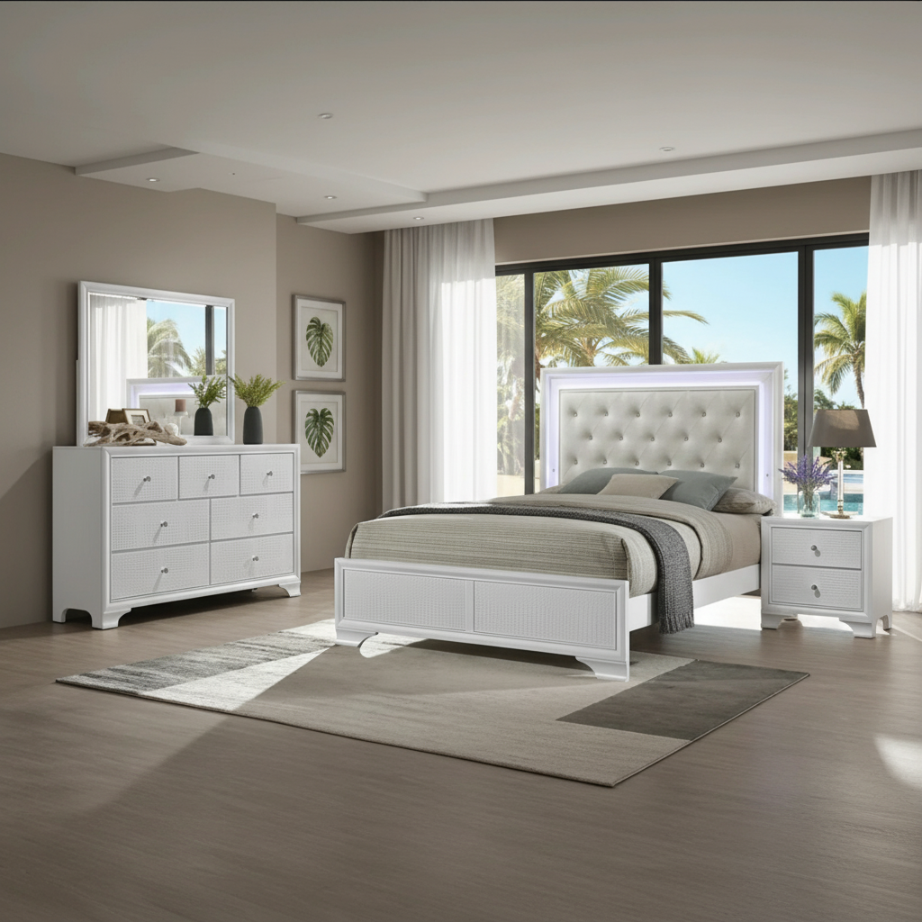 Lyssa Glam Modern LED Bedroom Set Fort Myers: Your Guide to Florida Style & Comfort
