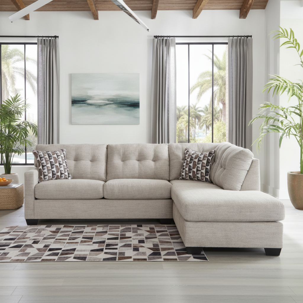 Mahoney Sectional with Chaise Tampa: Modern Comfort & Financing at Ocean Furniture