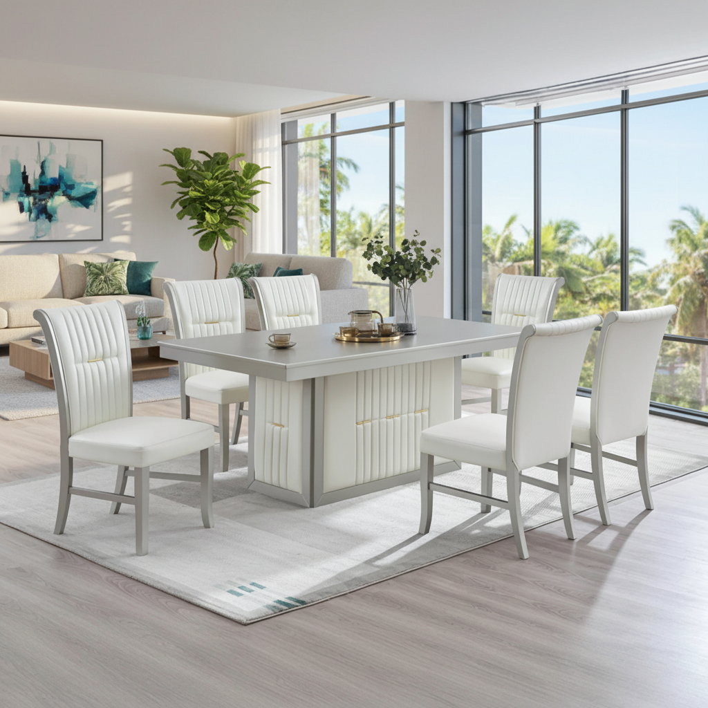 Mozart 7-Piece Dining Set: Luxury, Style & Financing in Tampa | Ocean Furniture