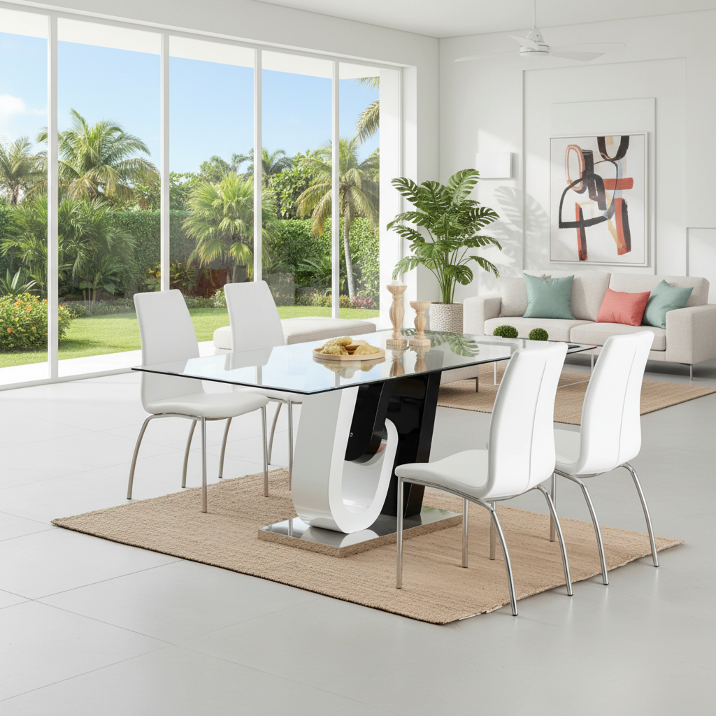 Juego de Comedor Aura Moderno Tampa: Estilo y Ahorro en Ocean Furniture