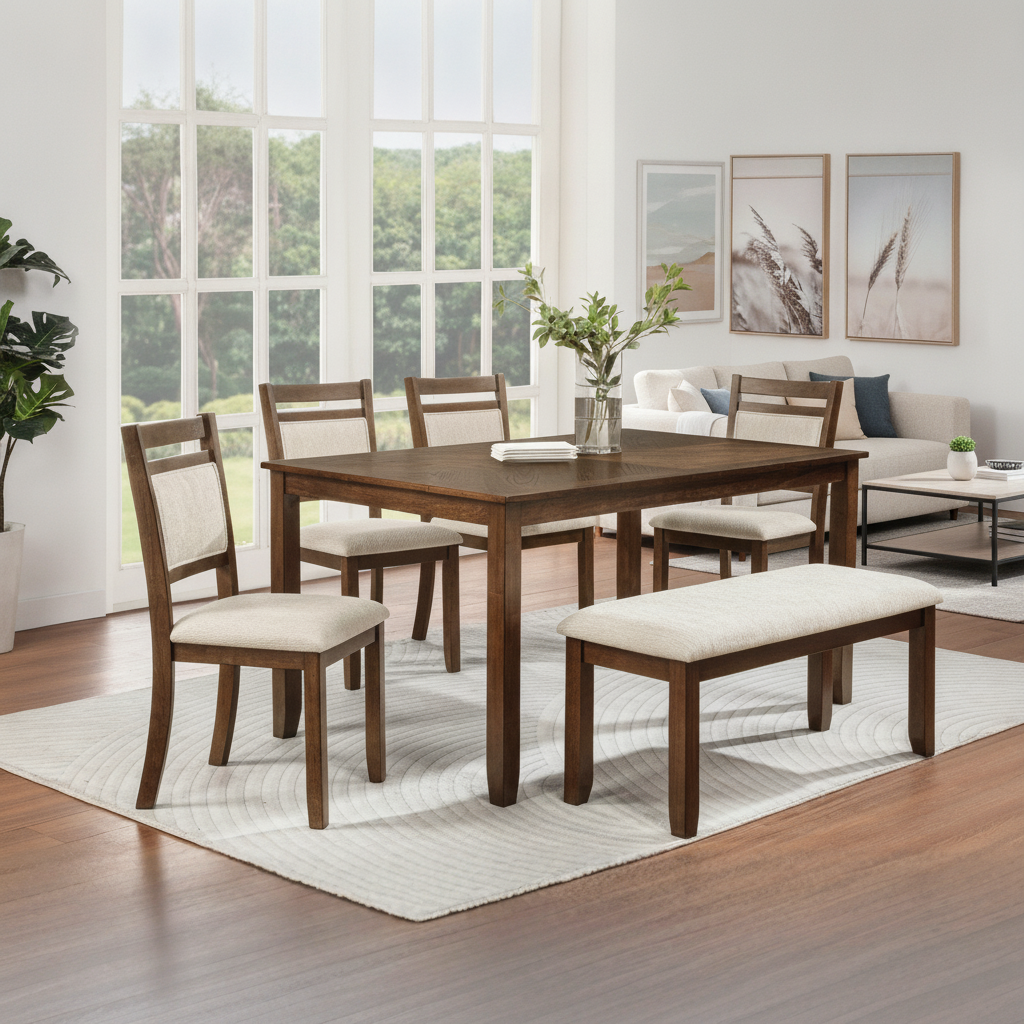 Avasa 6-Piece Wood Dining Set: Elegancia y Oferta en Ocean Furniture Tampa