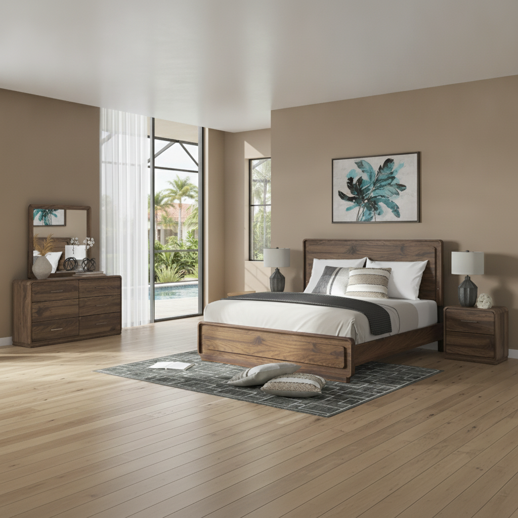Juego de Dormitorio Fortlorn LED Contemporáneo | Orlando Kissimmee | Ocean Furniture