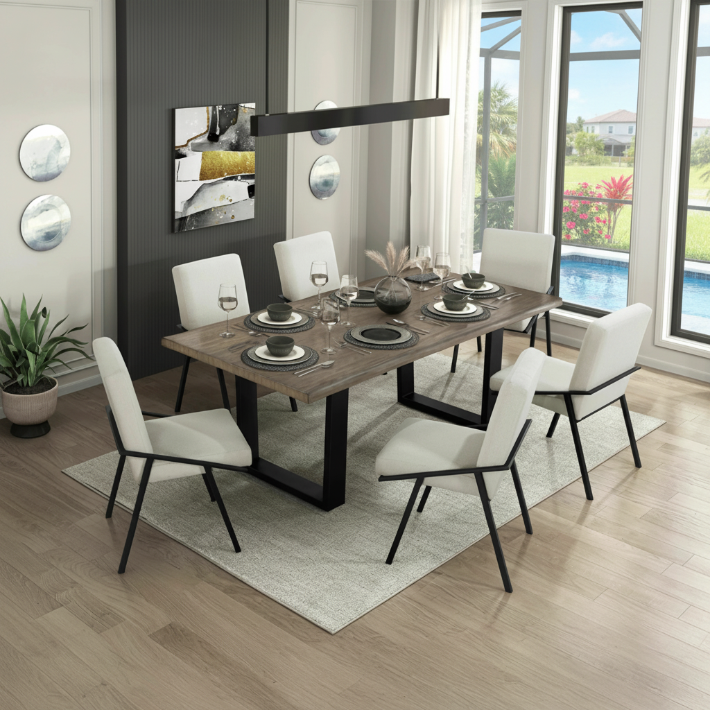 Rochelle Contemporary Dining Set: Modern Florida Living in Orlando | Ocean Furniture