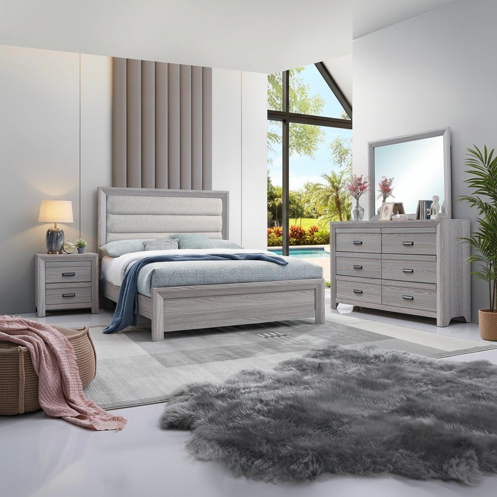 Juego de Dormitorio Adelaide Driftwood: Estilo Costero Moderno en Orlando/Kissimmee | Ocean Furniture