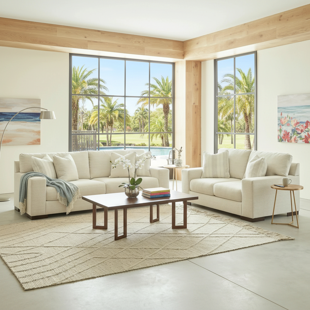 Elevate Your Orlando Home: The Maggie Sofa and Loveseat for Florida Coastal Style
