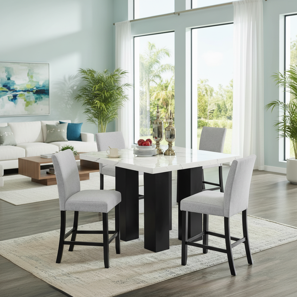 Juego de Comedor Parkside: Elegancia Moderna y Ofertas Exclusivas en Ocean Furniture Tampa