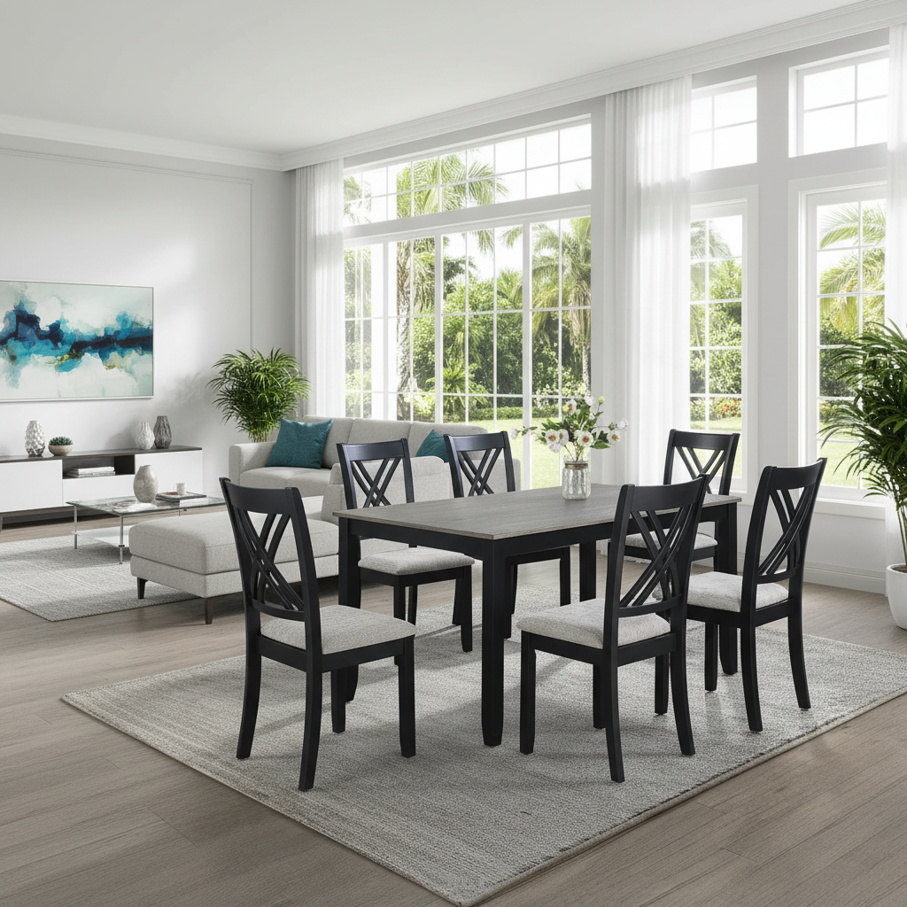Juego de Comedor Eloise 7 Piezas Tampa | Modernidad y Estilo en Ocean Furniture