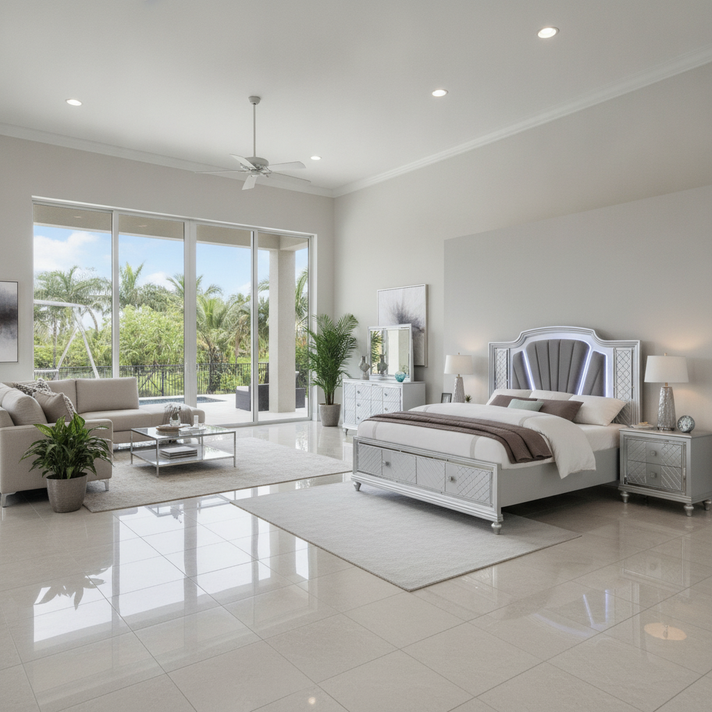 Neo Modern LED Bedroom Set: Smart Luxury for Tampa, Orlando & Fort Myers Homes