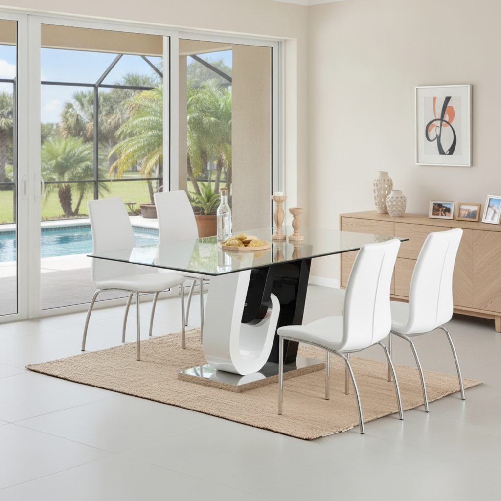Aura Modern Dining Set: Orlando's Choice for Contemporary Coastal Style & Financing
