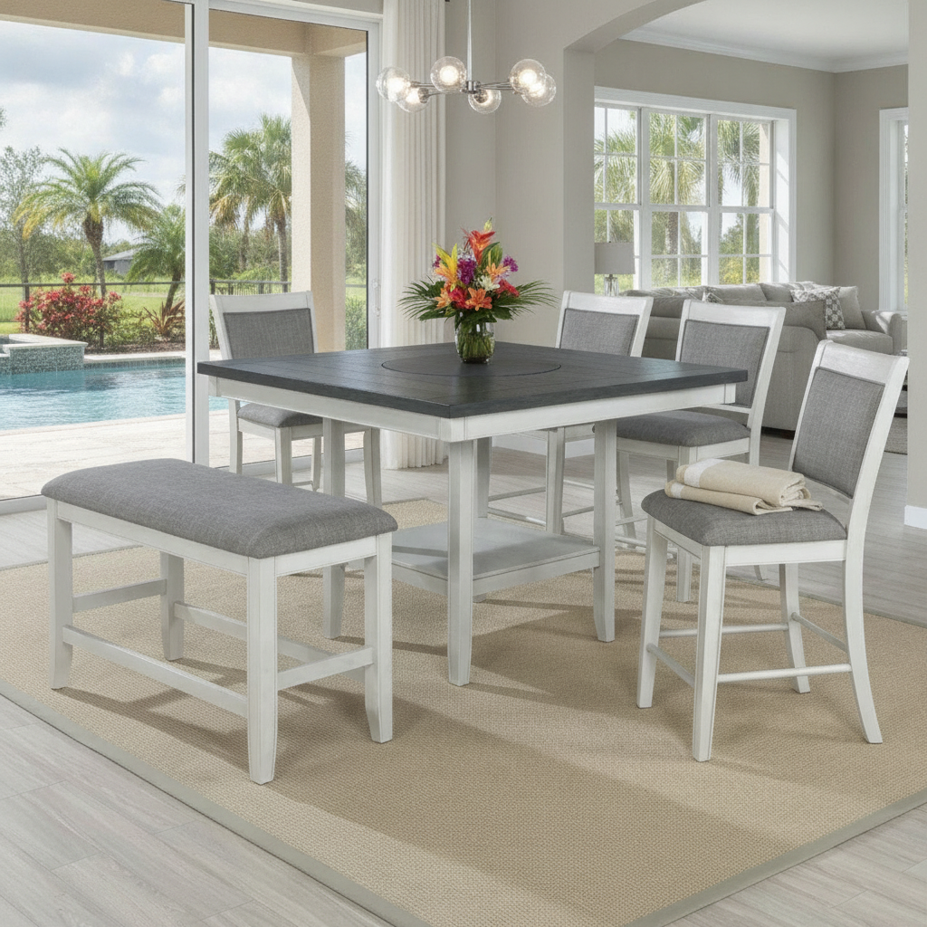 Fulton Chalk Counter Height Dining Set Orlando: Modern Florida Living at Ocean Furniture