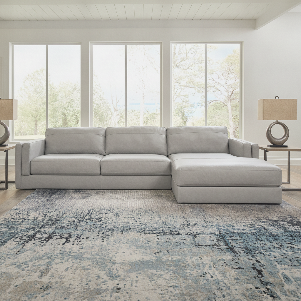 Seccional de Piel Amiata Glacier: Tu Guía de Muebles para el Clima de Florida en Fort Myers | Ocean Furniture