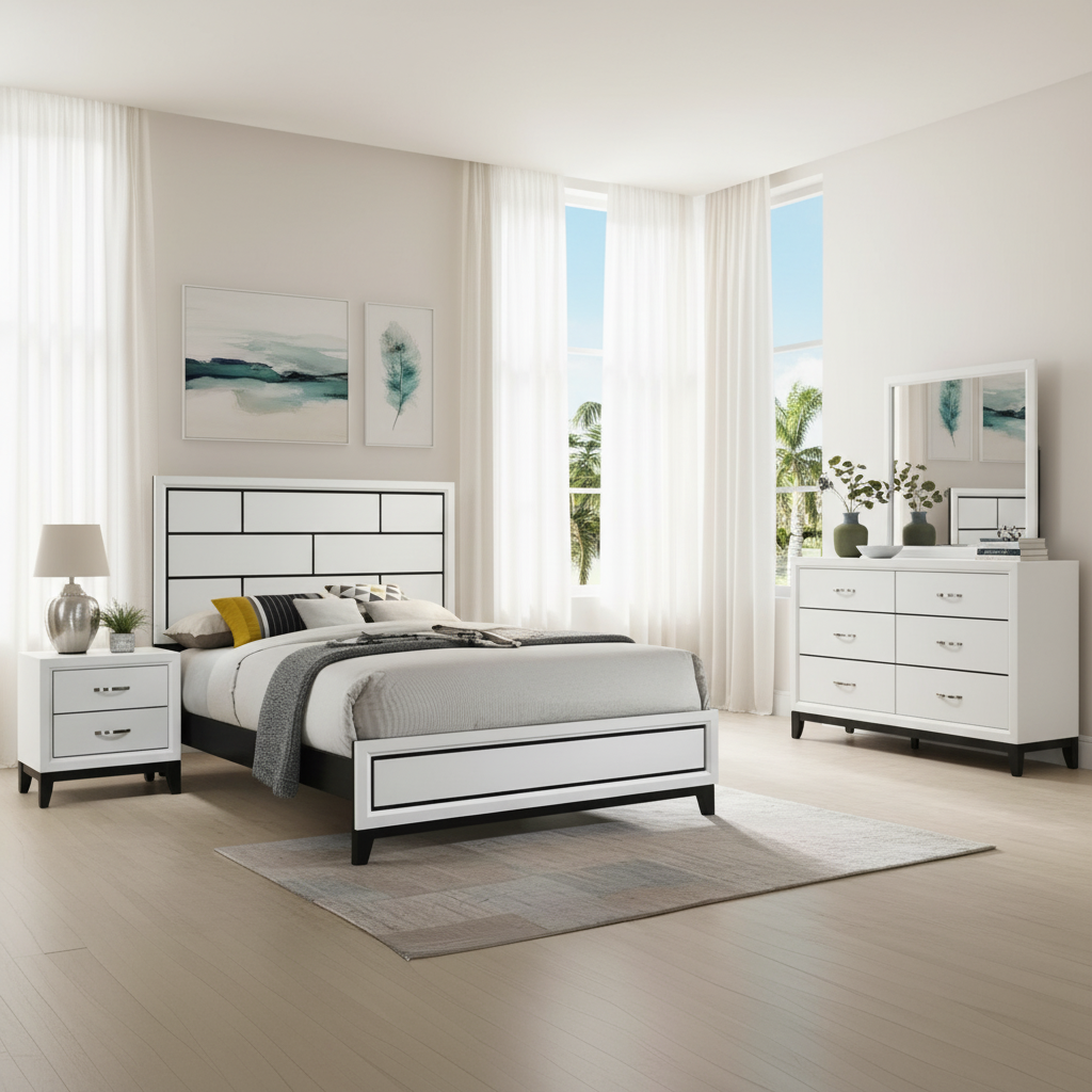 Akerson 4-Piece Bedroom Set Tampa: Modern Style & Unbeatable Value at Ocean Furniture