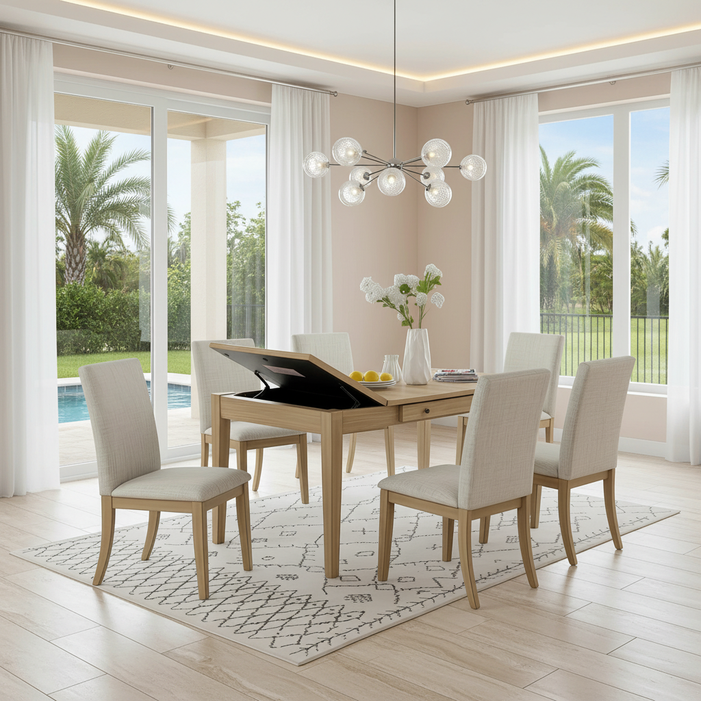 Orlando Natural Wood Dining Set: Coastal Style for Your Florida Home | Ocean Furniture
