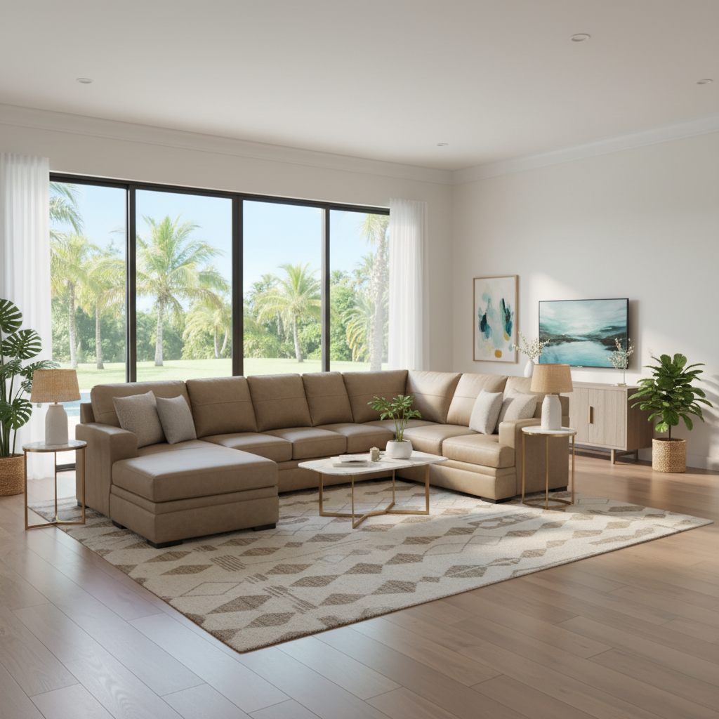 Amuleto Leather Sectional with Chaise: Luxury & Comfort in Tampa, FL | Ocean Furniture