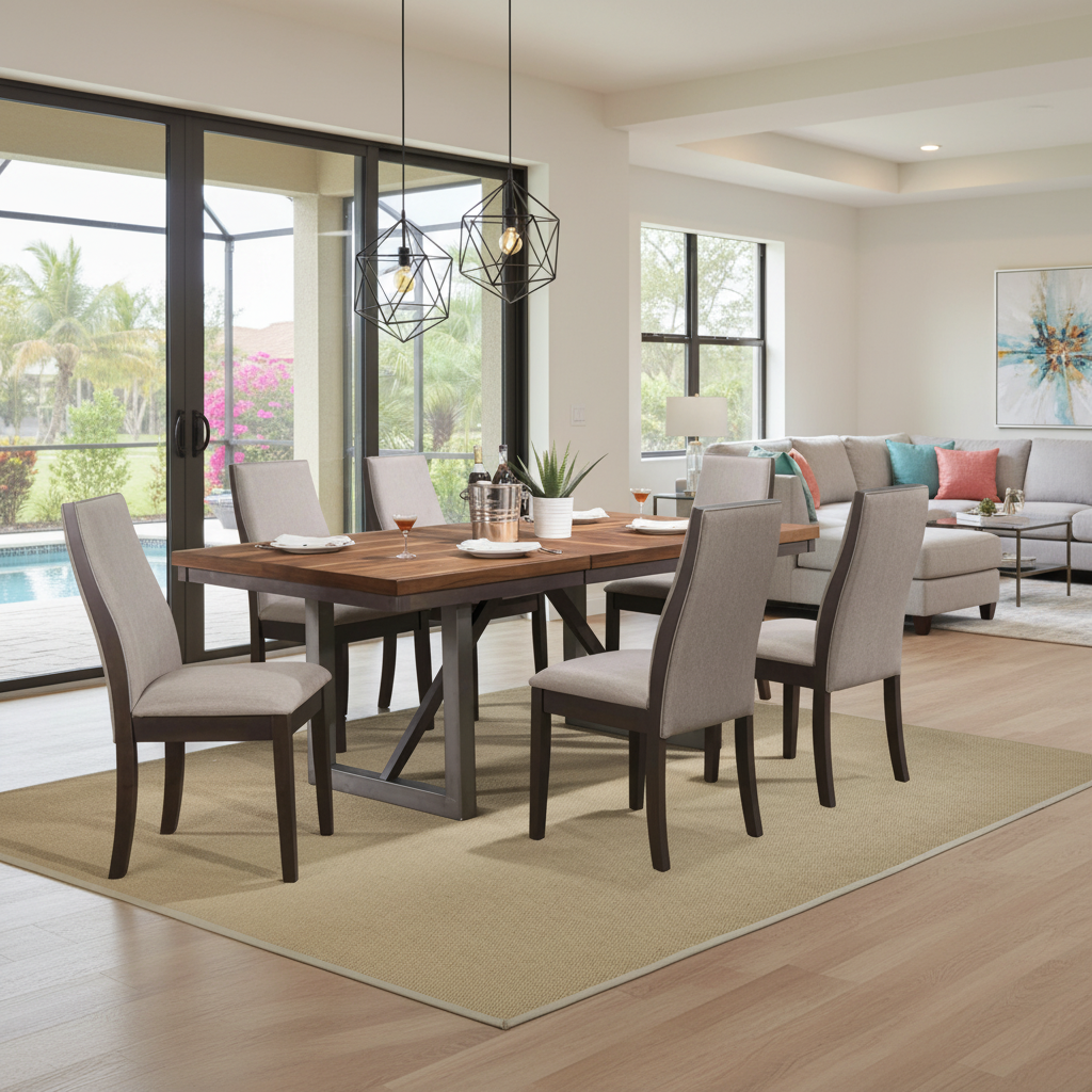 Spring Creek 7-Piece Dining Set: Orlando's Coastal Modern Essential at Ocean Furniture