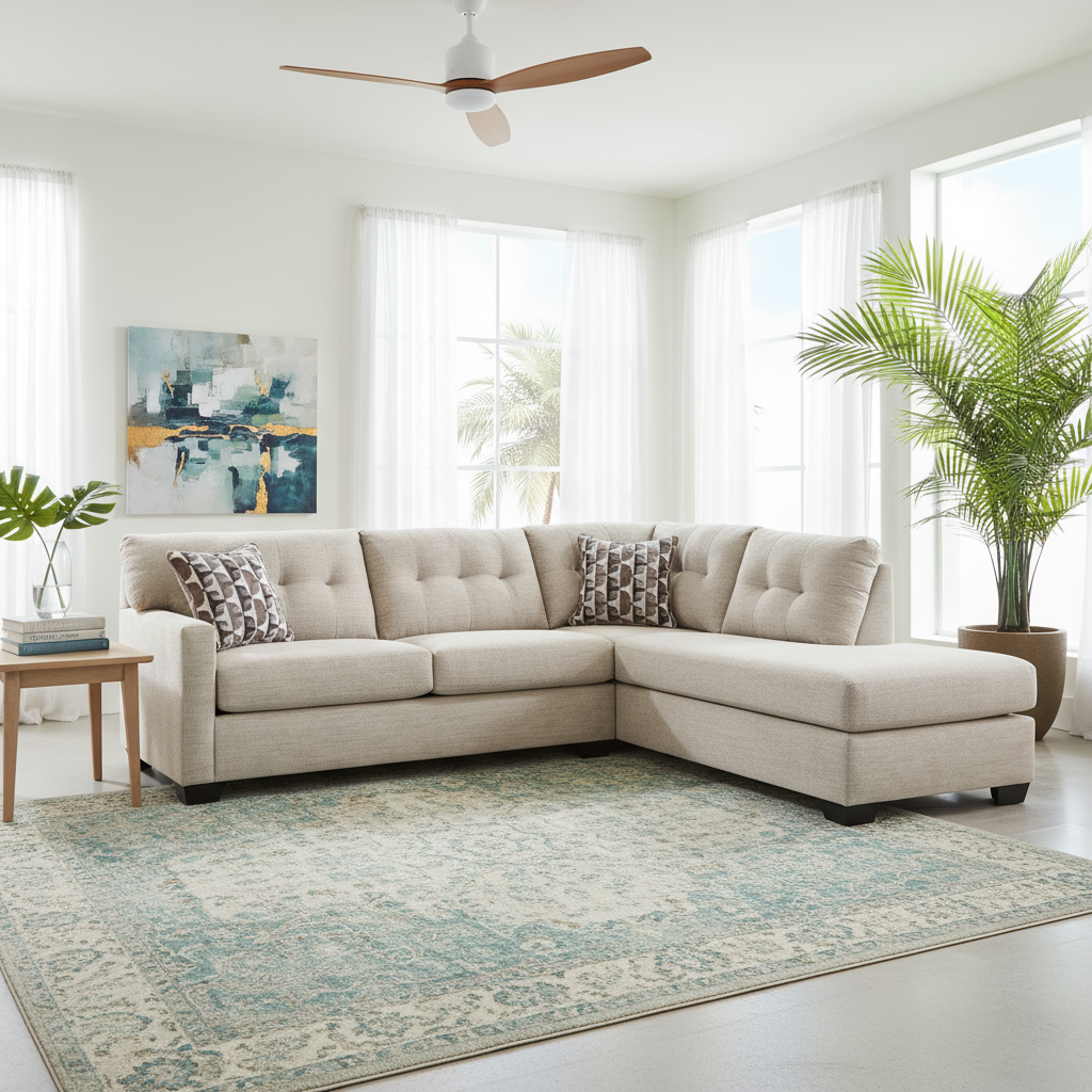 Seccional Mahoney con Chaise en Tampa: Confort y Estilo Moderno para tu Sala | Ocean Furniture